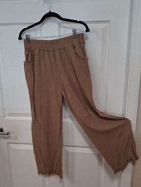 Umgee Dusty Rose Elastic Waist Knit Pants